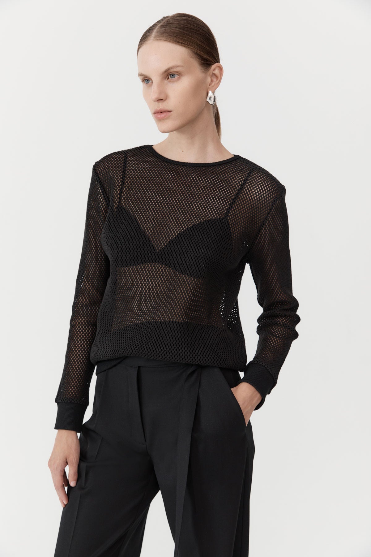 Out From Under Mesh Long Sleeve Top  Long sleeve top outfit, Mesh long  sleeve top outfit, Layering outfits