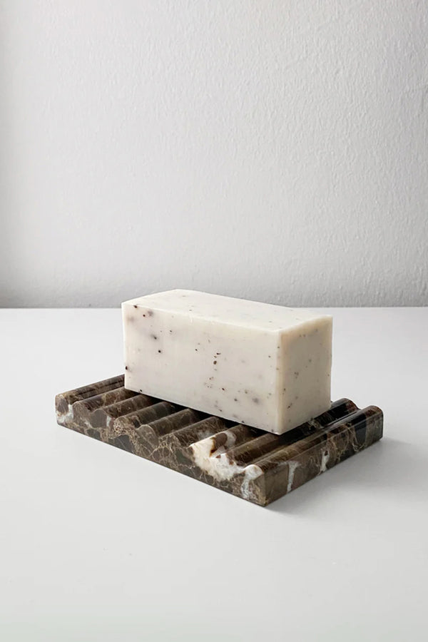 Dark Emperador Brown Marble Soap Dish - By Binu Binu