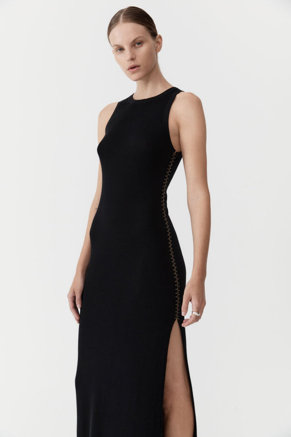 St. Agni | Classic Side Detail Dress - Black