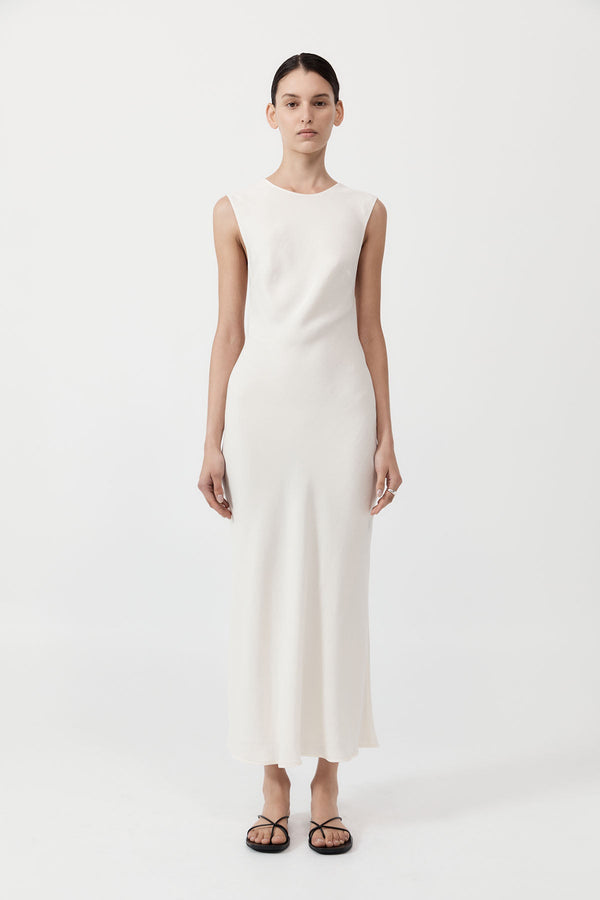 Rouleau Tie Dress - Porcelain