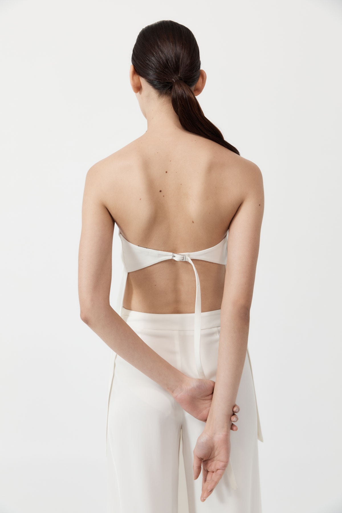 Strapless Buckle Back Top - Off White