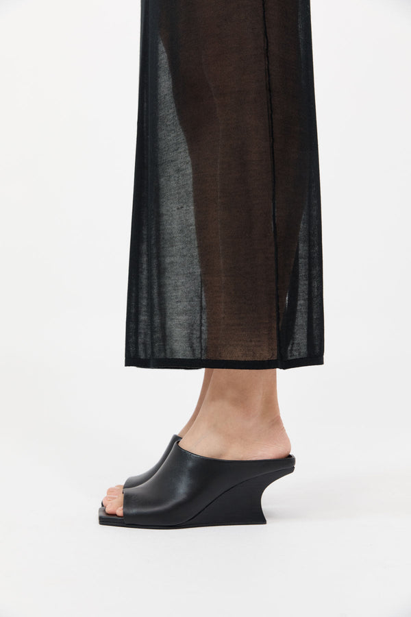 Architectural Wedge Mules - Black