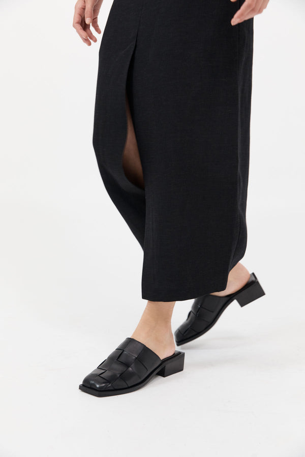 Woven Mules - Black