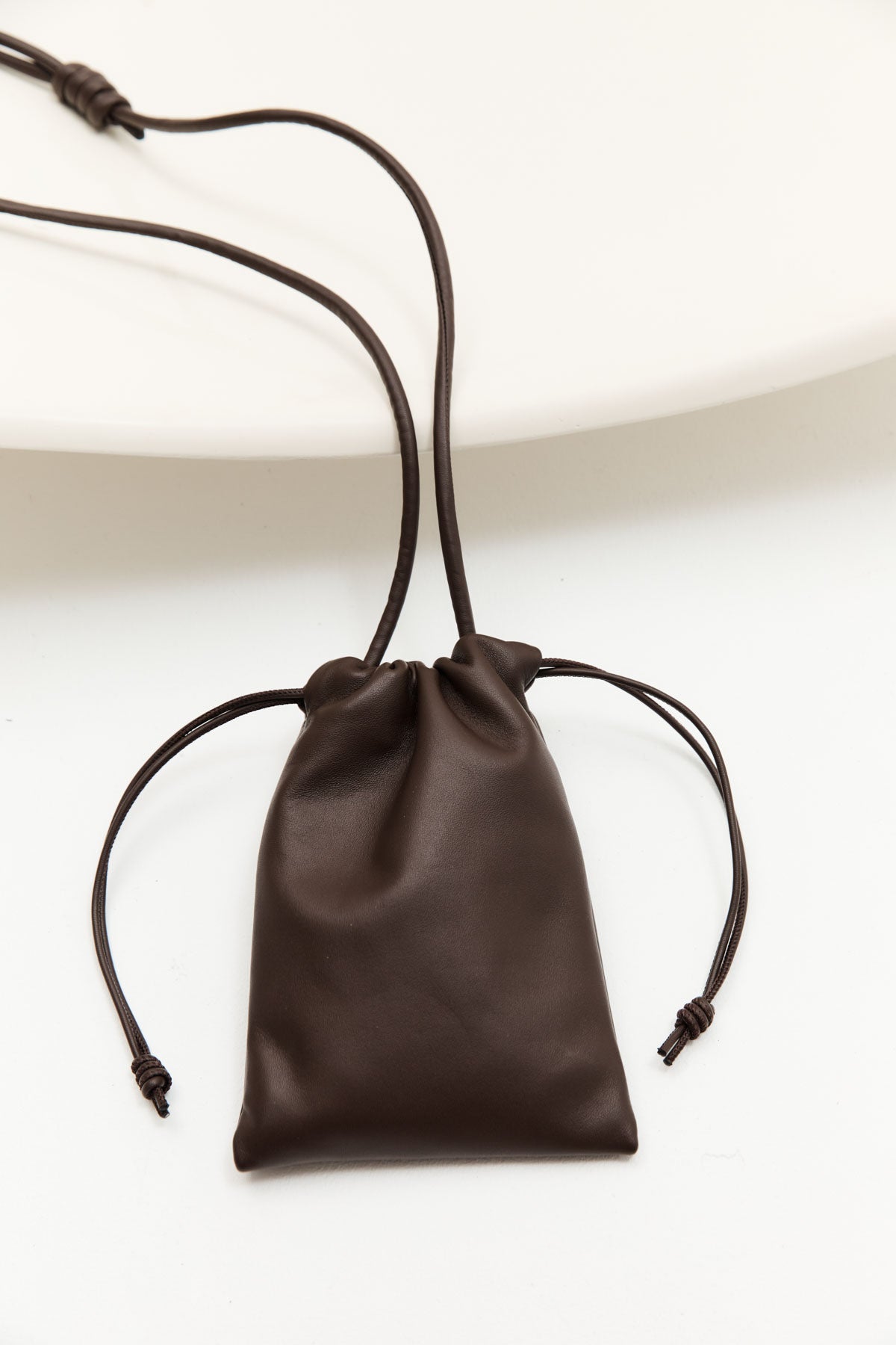Soft Drawstring Pouch - Chocolate