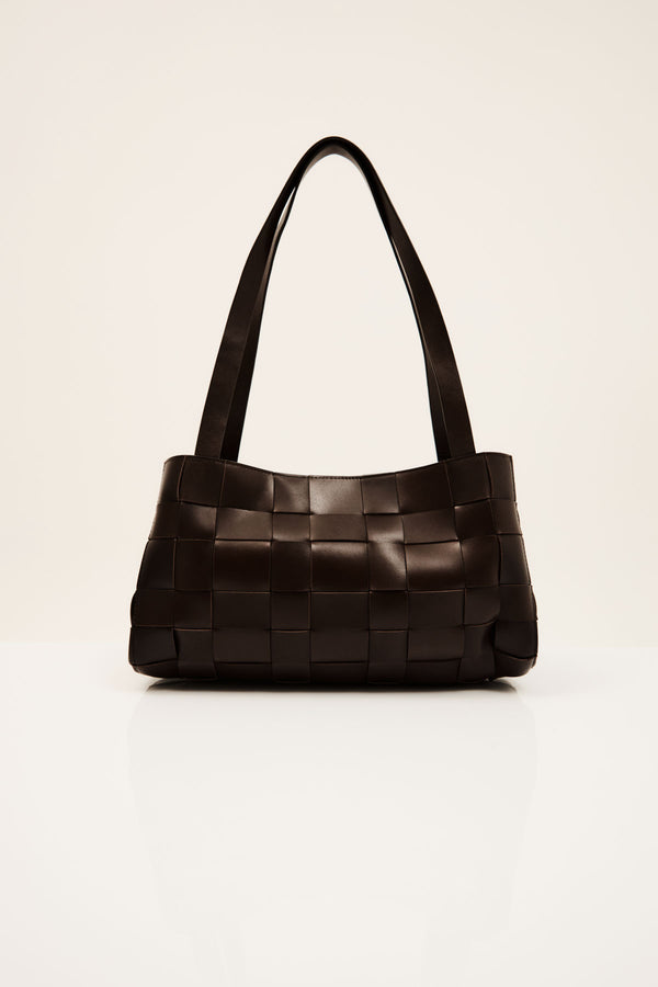 PRE-ORDER: Slim Woven Tote - Chocolate