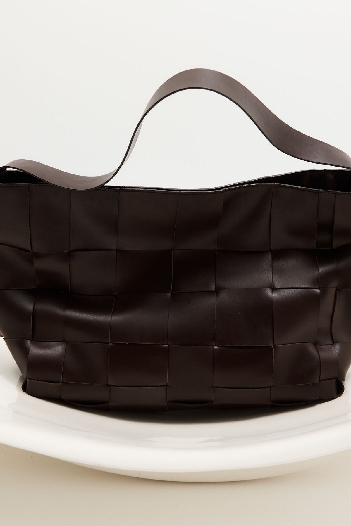 PRE-ORDER: Woven Large Tote - Chocolate