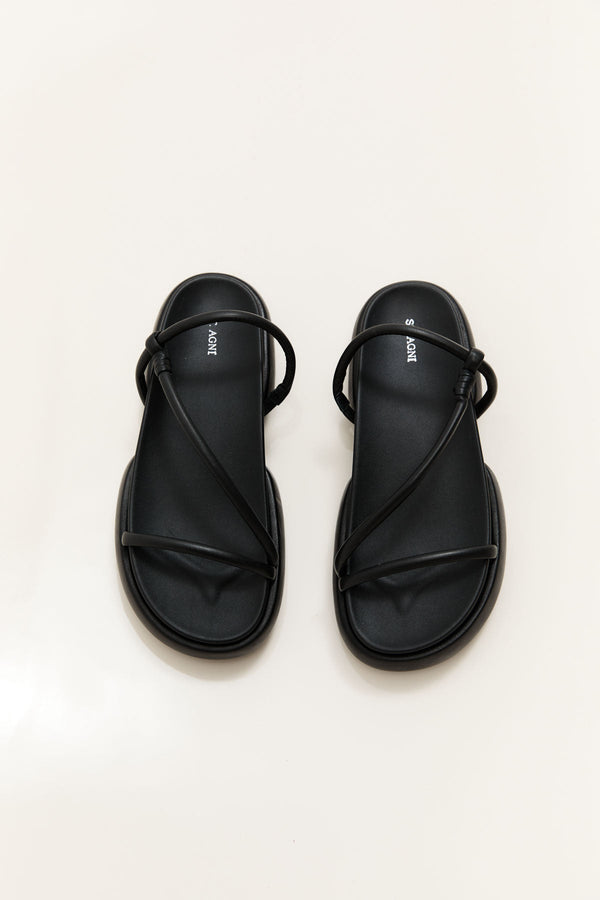 Strappy Pillow Slides - Black