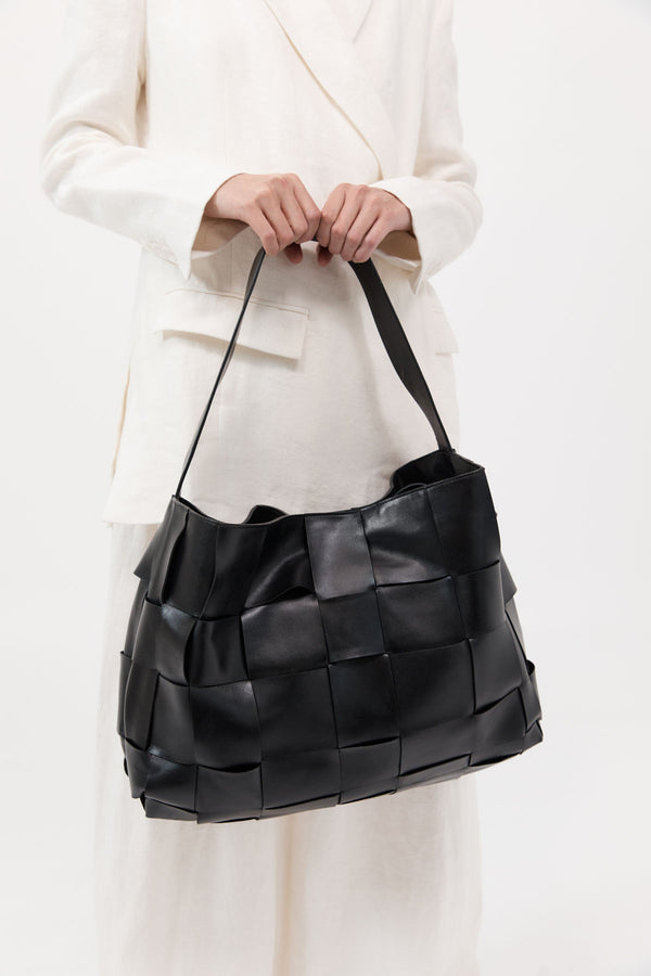 PRE-ORDER: Woven Large Tote - Black