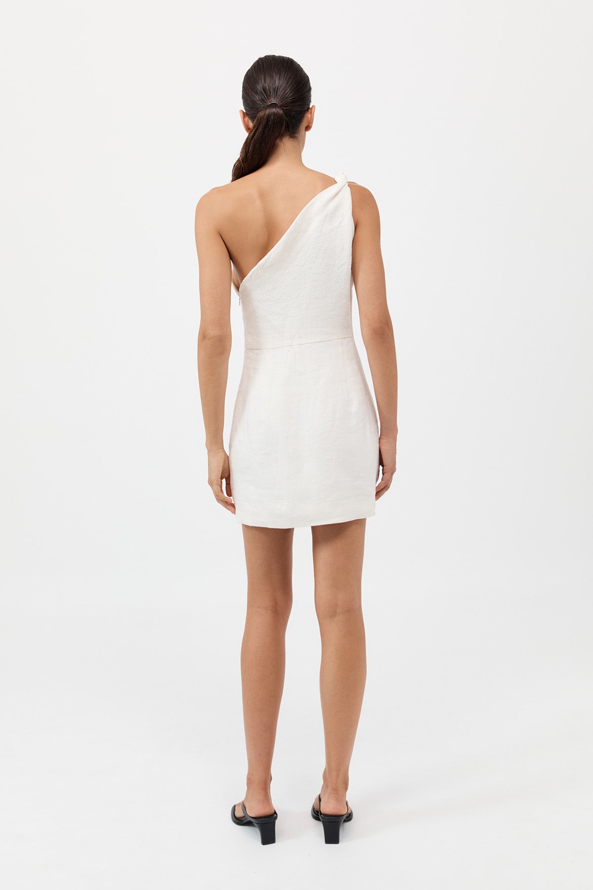 Twisted Linen Mini Dress - Ivory