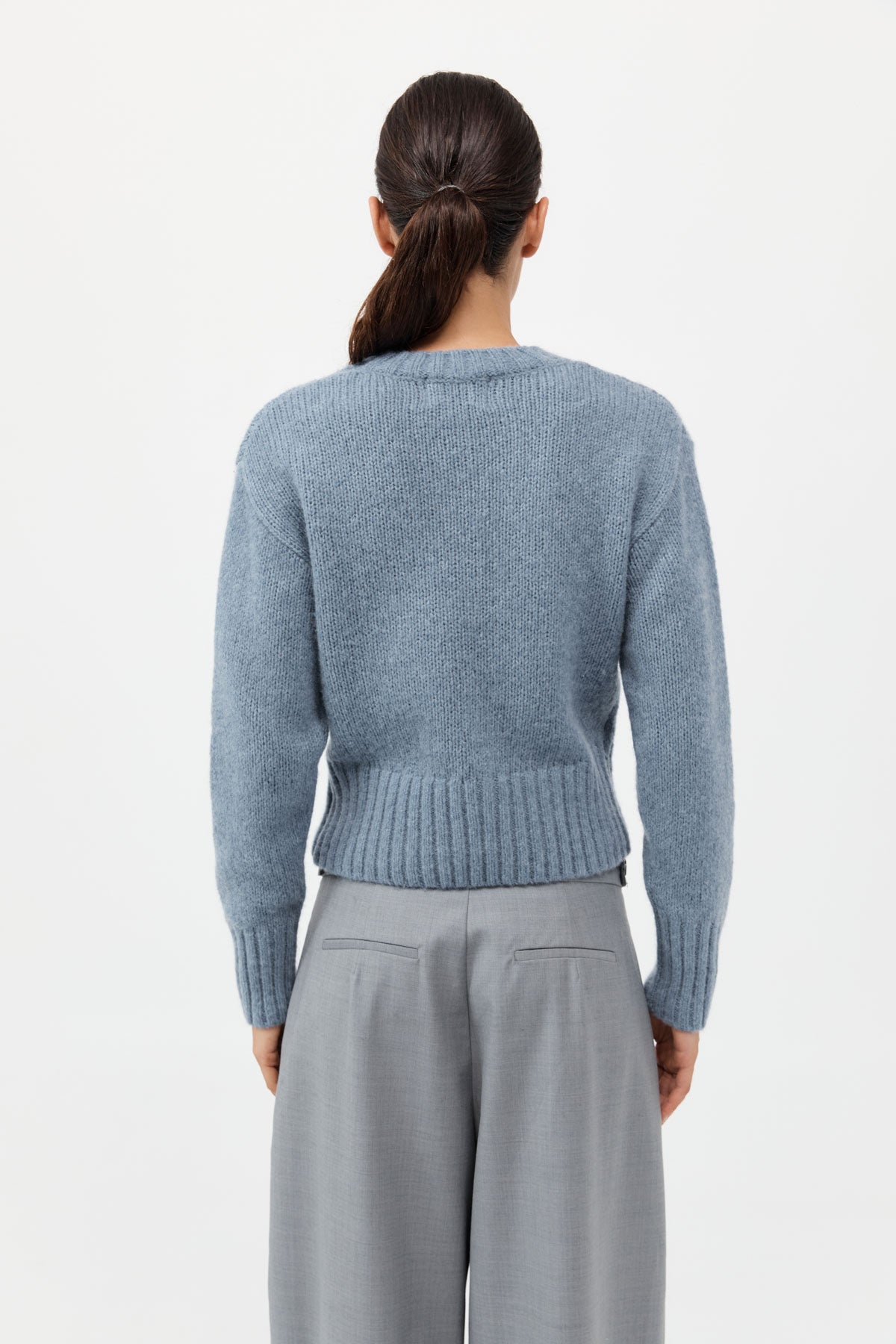 Wool Cashmere Blend Sweater - Soft Blue