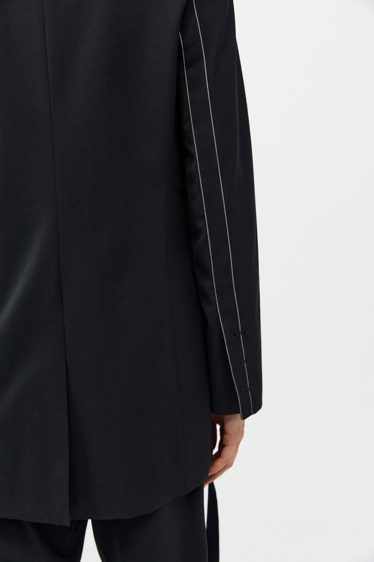 Side Stripe Blazer - Black