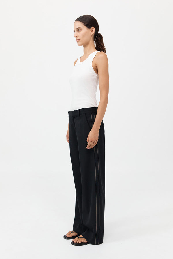 Side Stripe Pants - Black