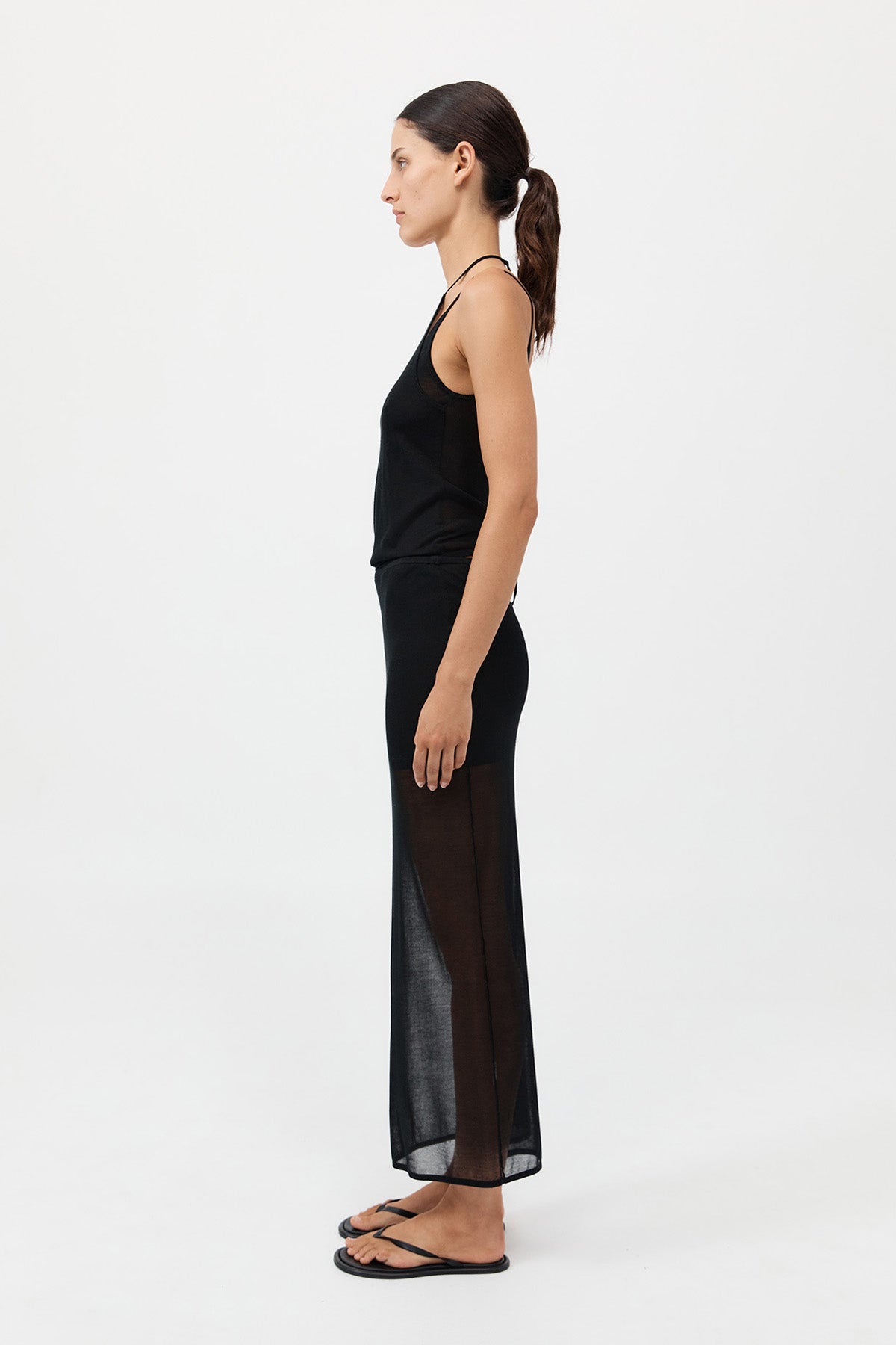 Layered Halter Tank - Black