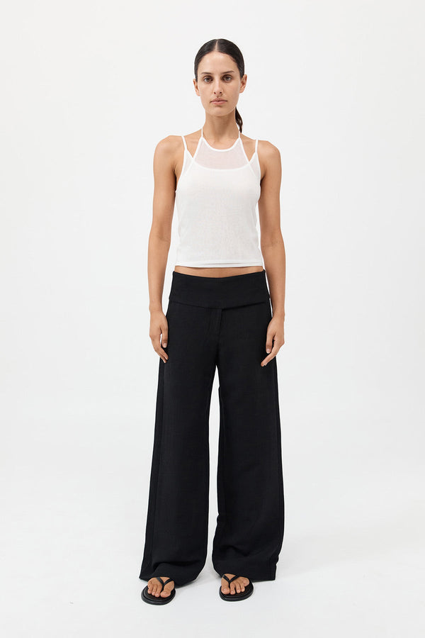 Wide Waistband Pants - Black