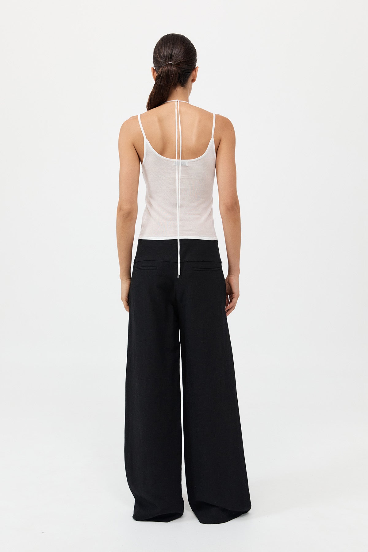 Wide Waistband Pants - Black