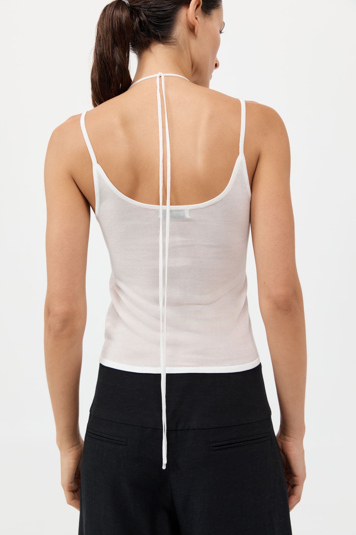 Layered Halter Tank - White