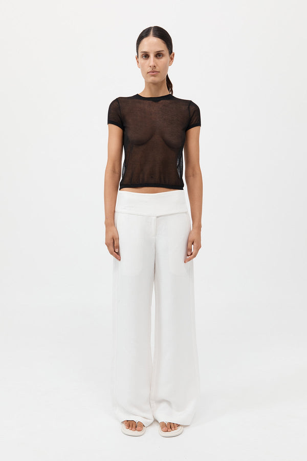 Wide Waistband Pants - Salt