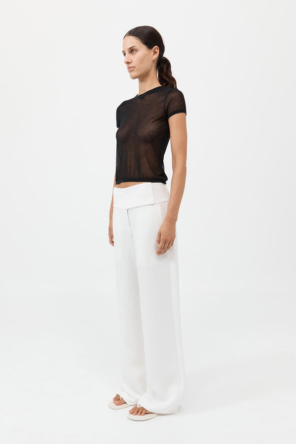 Wide Waistband Pants - Salt