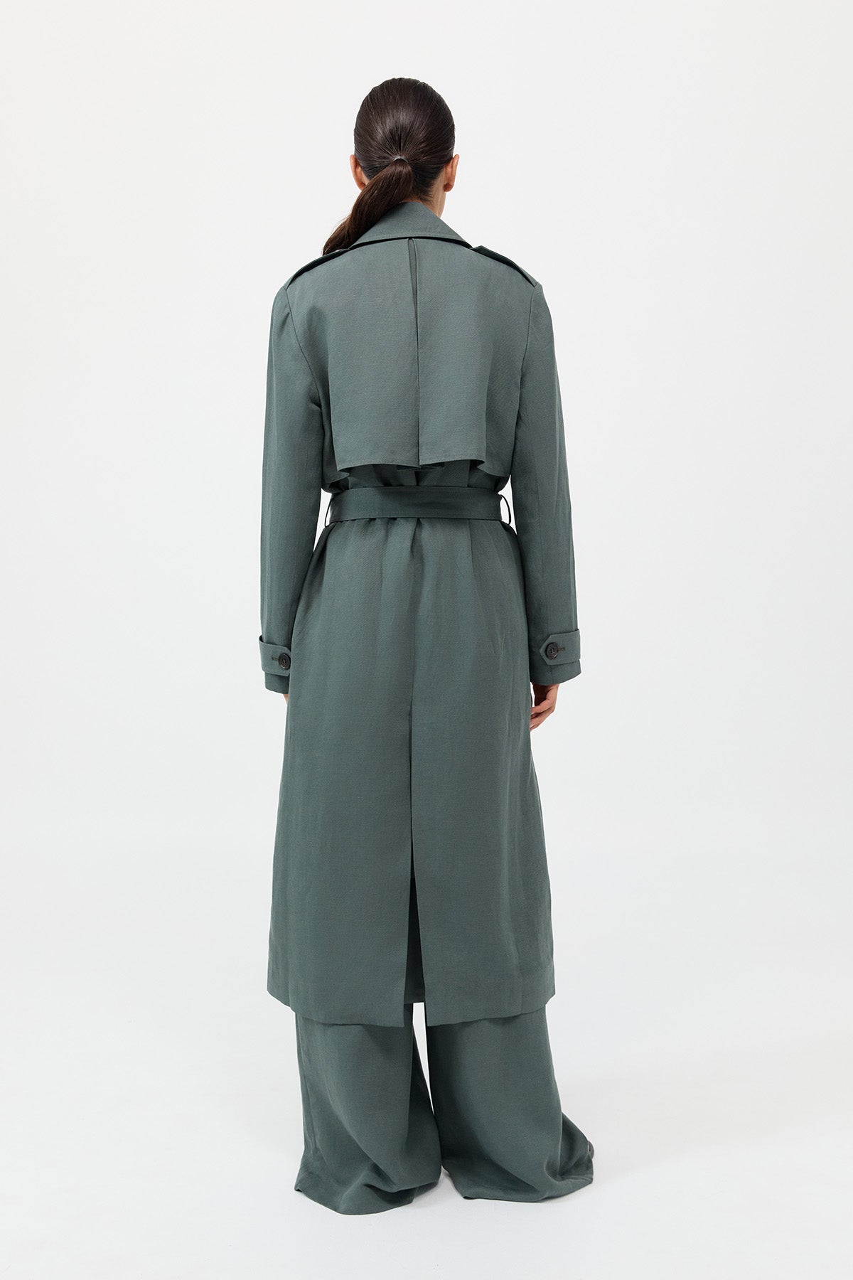 Soft Tailored Trench - Balsam Green