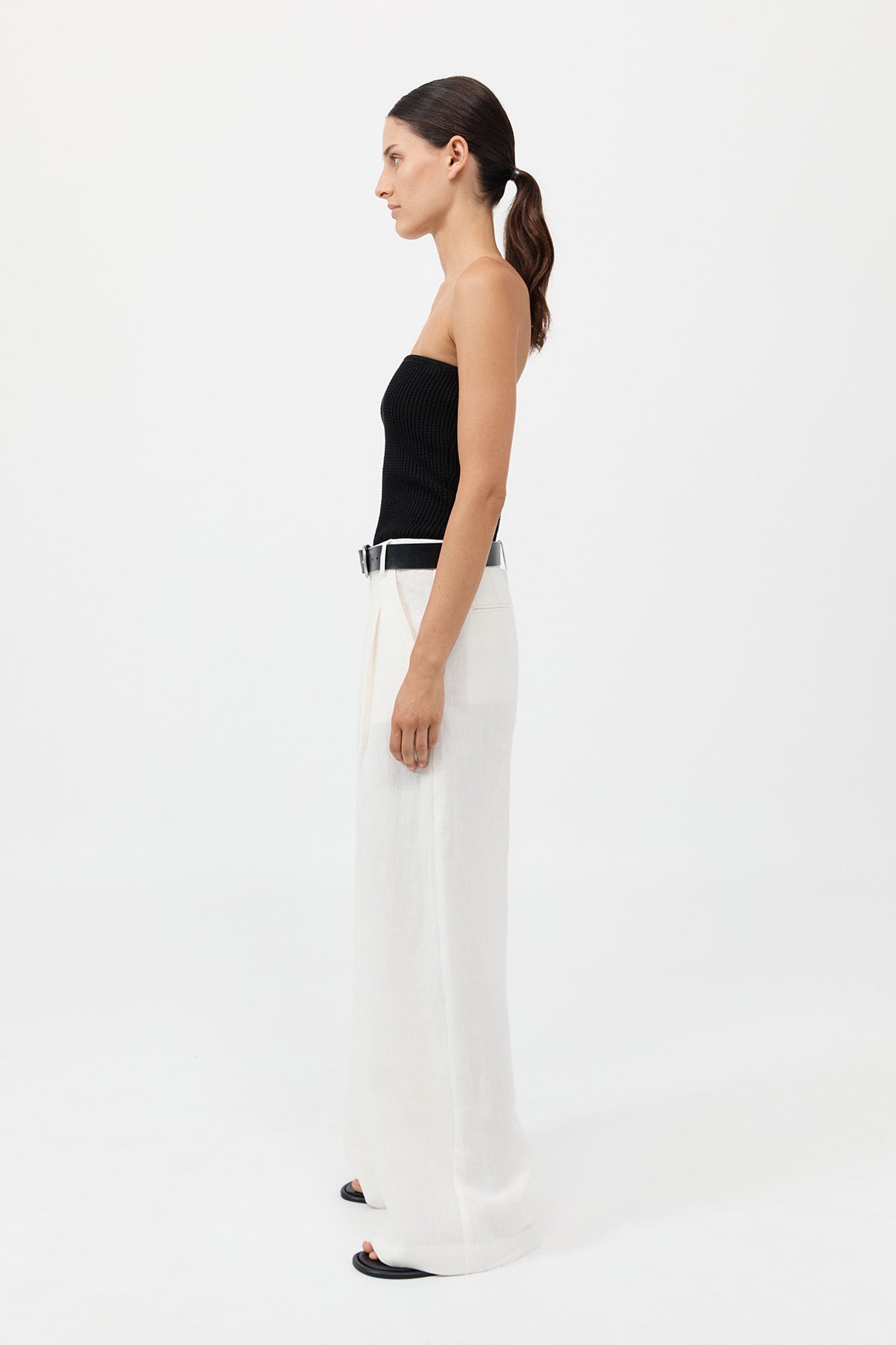 Tailored Linen Pants - Ivory