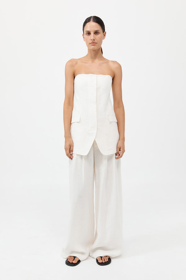 Tailored Strapless Top - Ivory