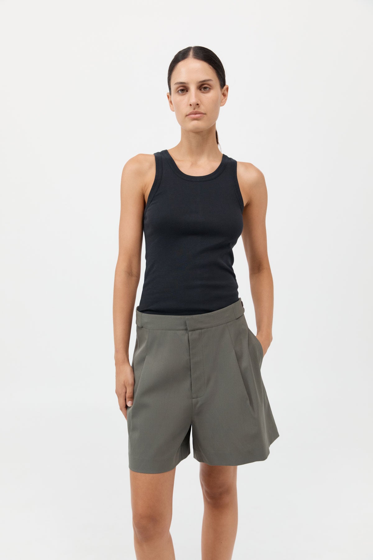 Adjustable Shorts - Smokey Olive