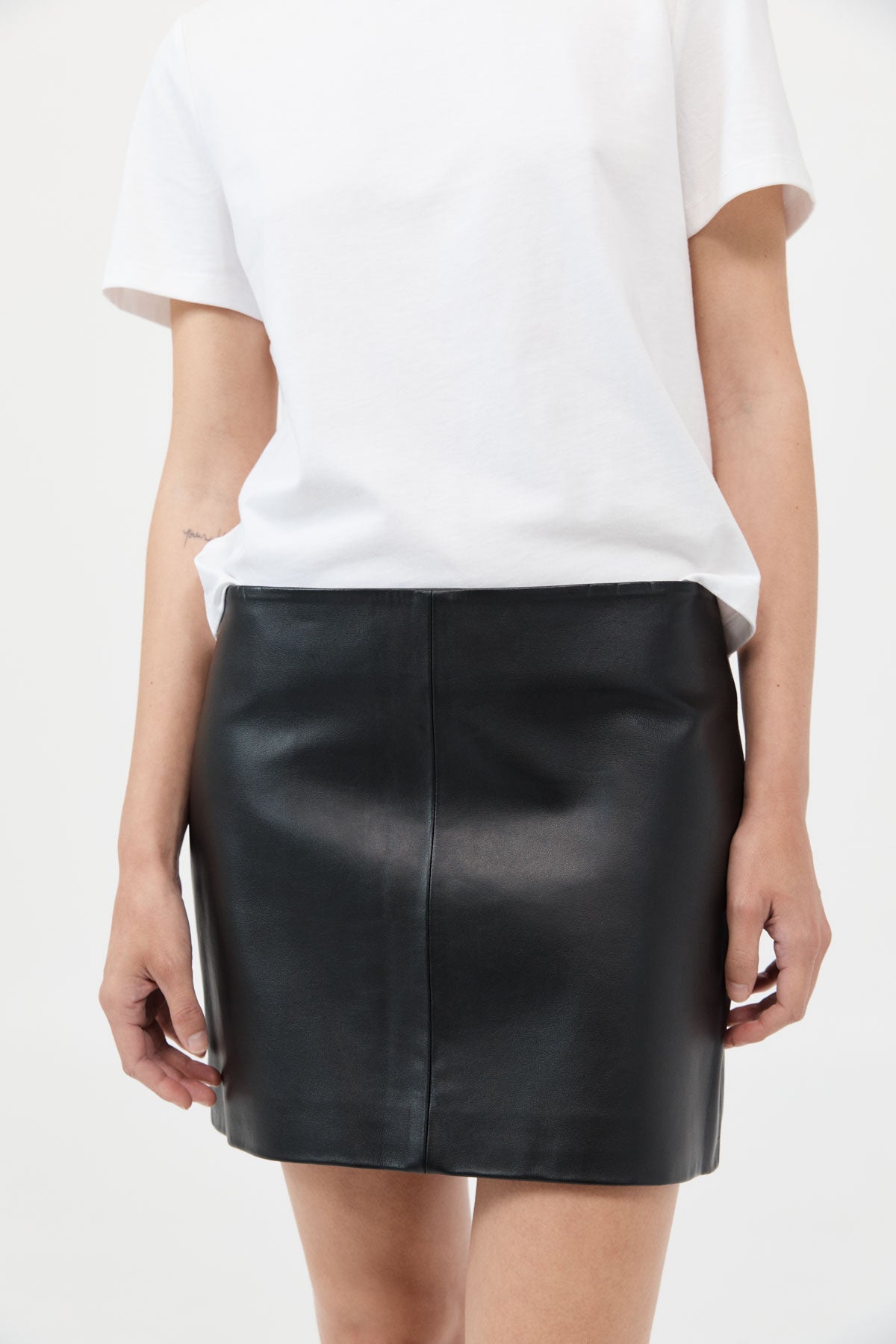Leather Mini Skirt - Black