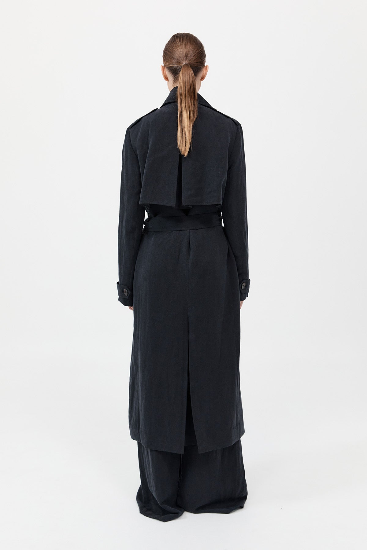 Soft Tailored Trench - Black