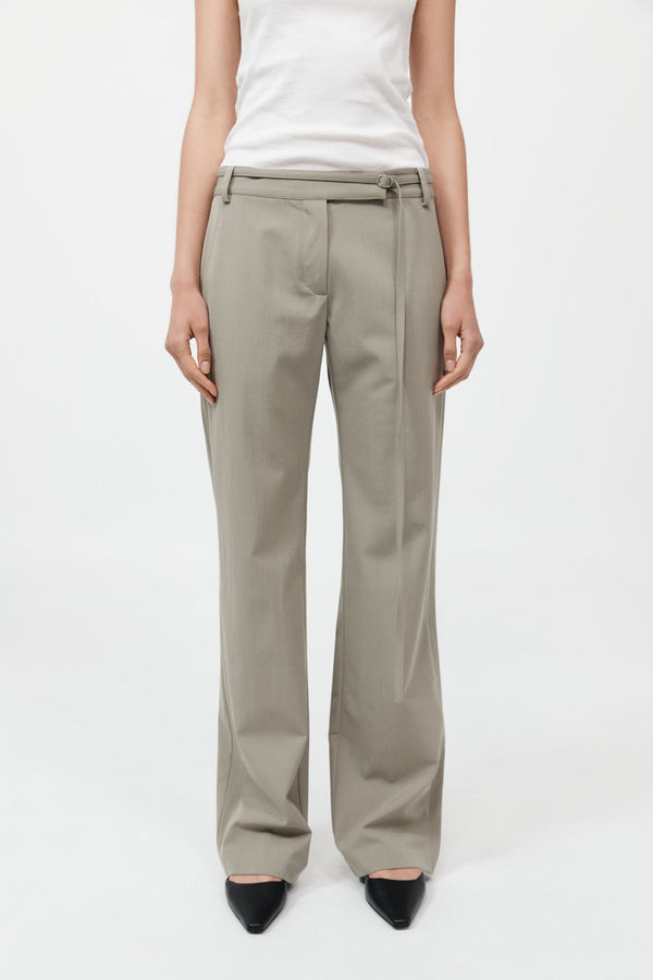 90s Panelled Pants - Moss Grey