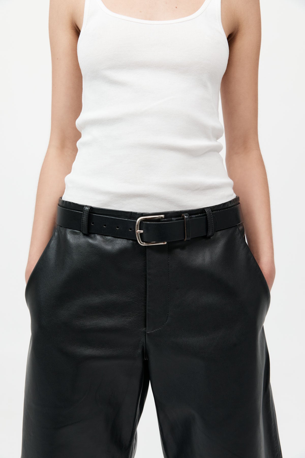 Leather Bermuda Shorts - Black