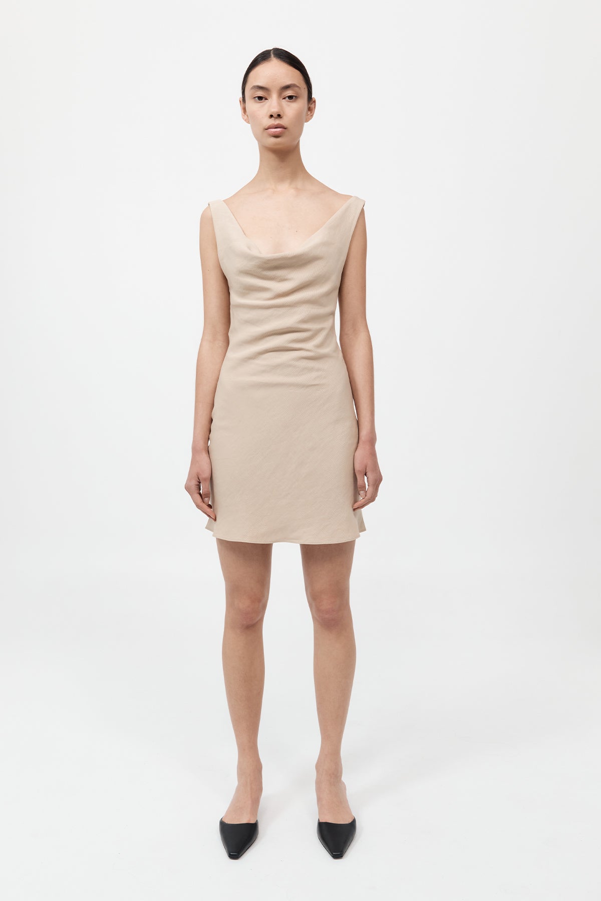 Double Drape Mini Dress - Dune