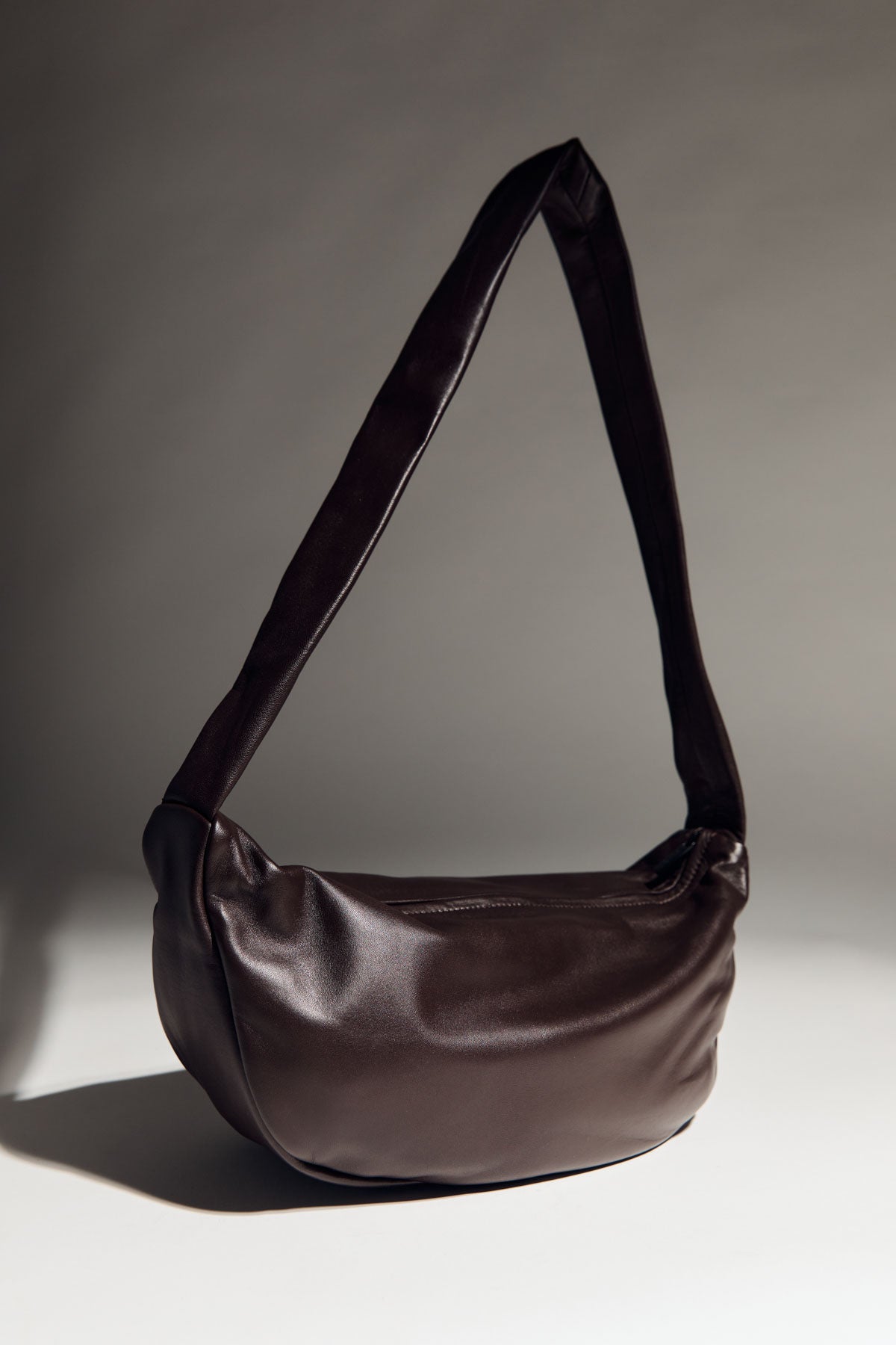 Soft Crescent Bag - Chocolate