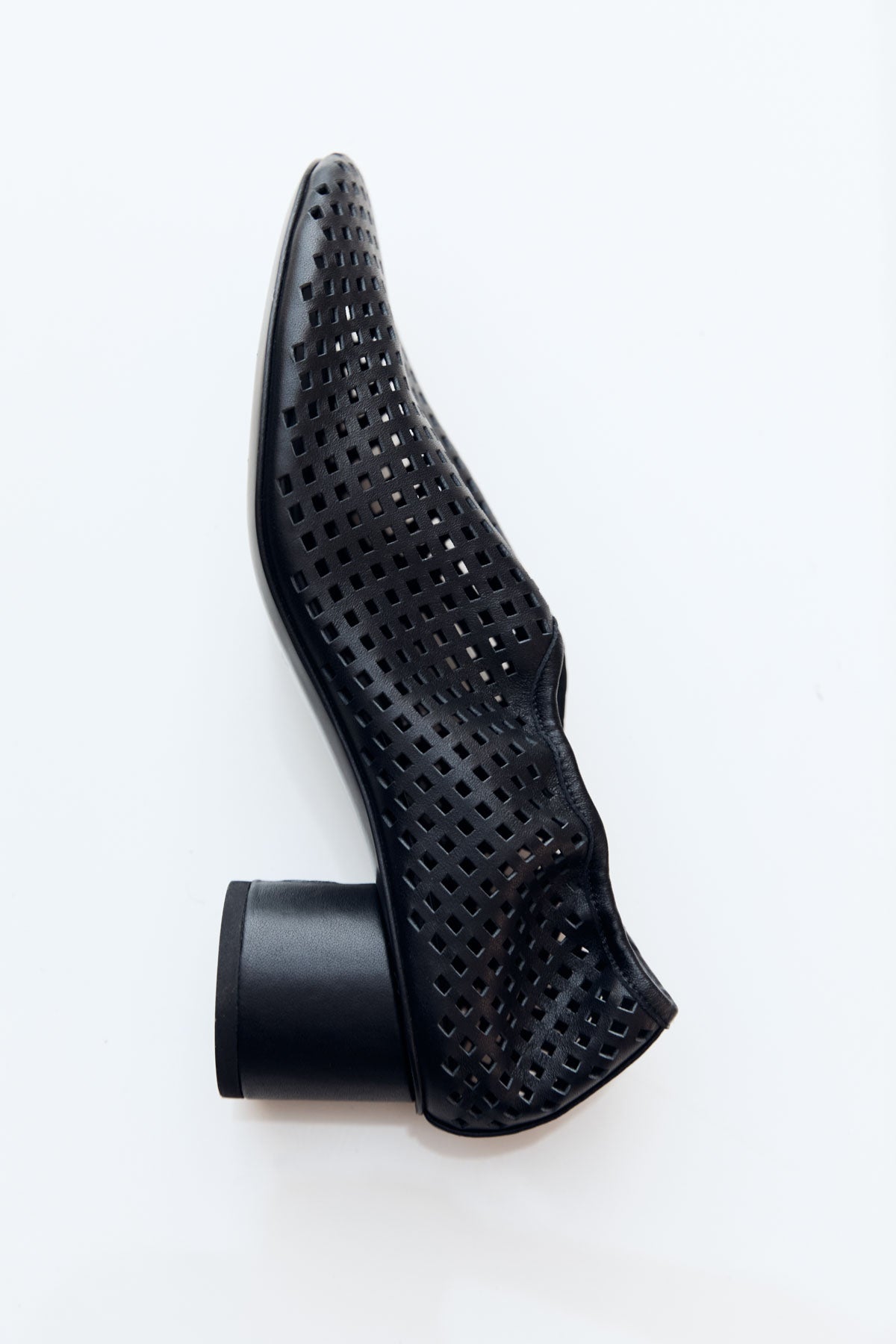 Perforated Ballet Heel - Black