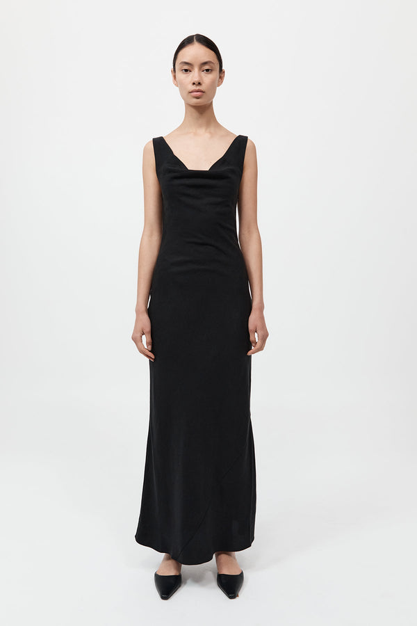 Double Drape Dress - Black