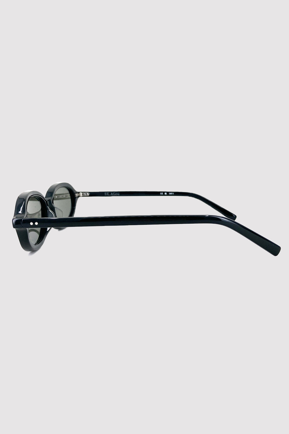 90s Slim Oval Sunglasses - Black