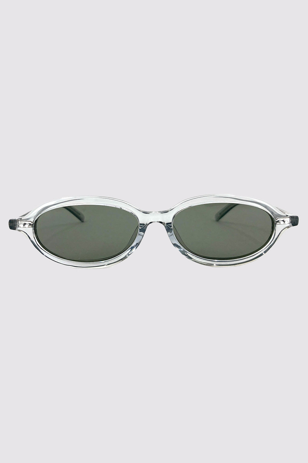 90s Slim Oval Sunglasses - Smoke