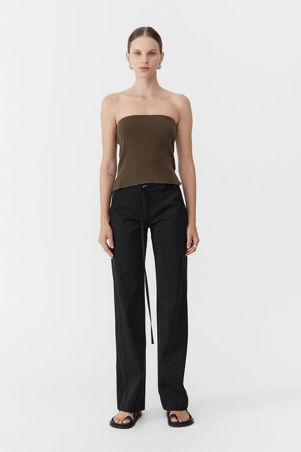 St. Agni  Belted Pants - Black