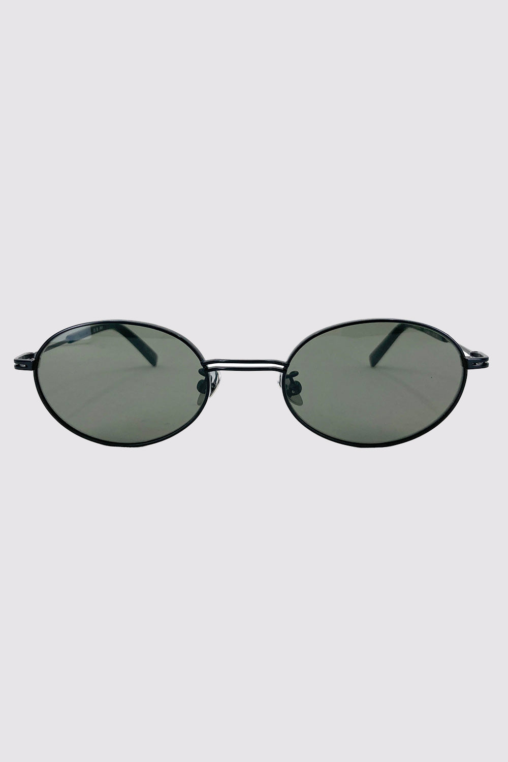 Fine Metal Oval Sunglasses - Black/Grey