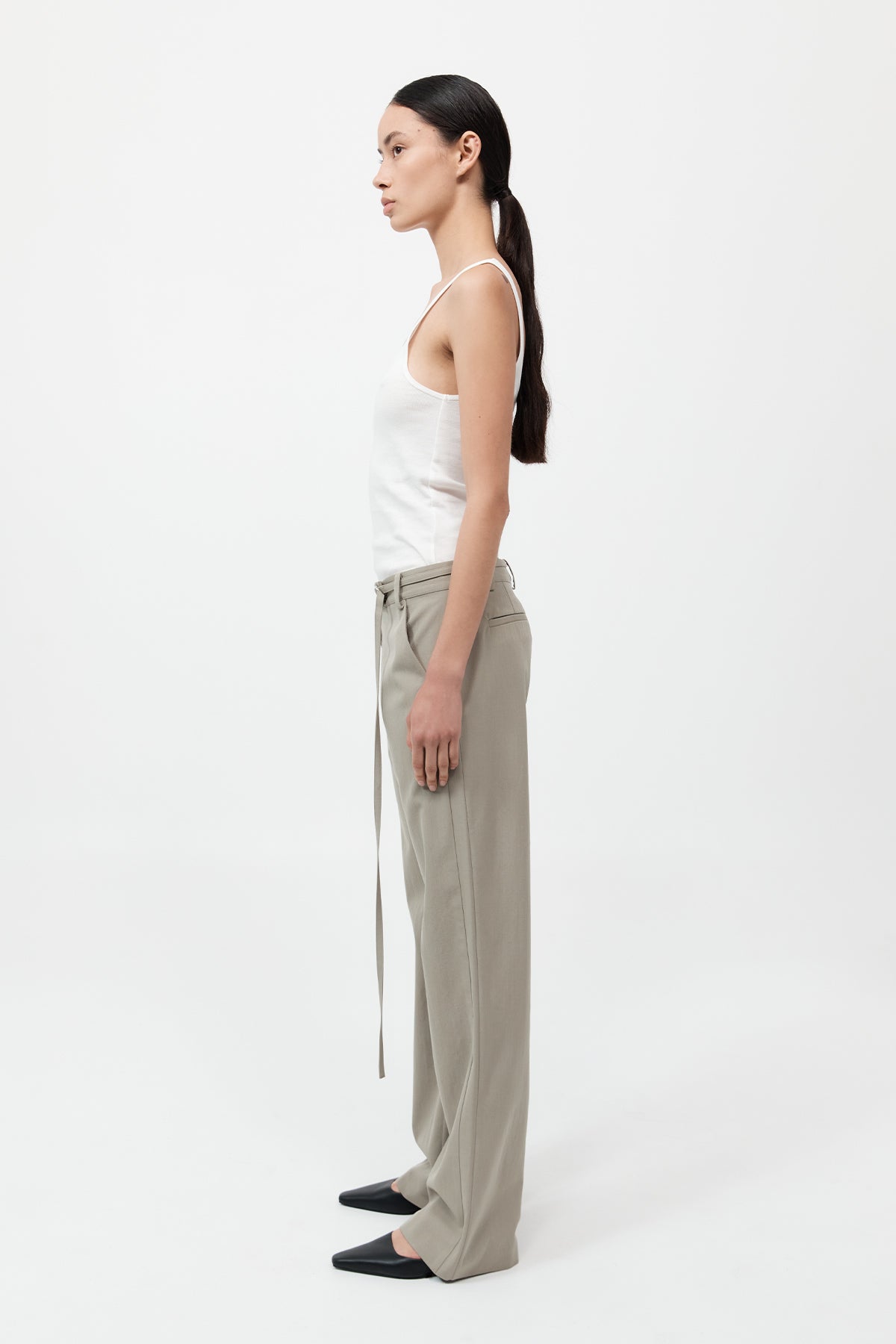 90s Panelled Pants - Moss Grey