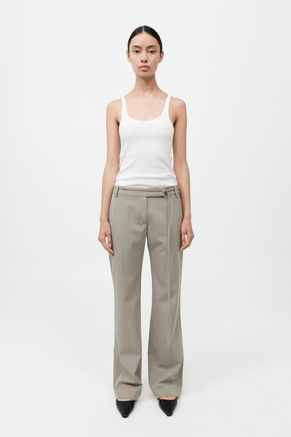 90s Panelled Pants - Moss Grey