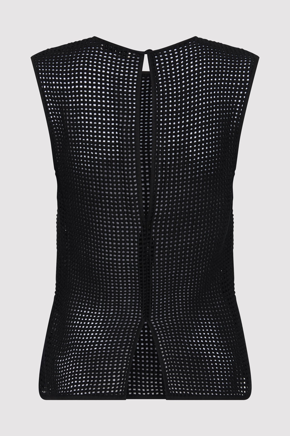 Cotton Grid Shell Top - Black