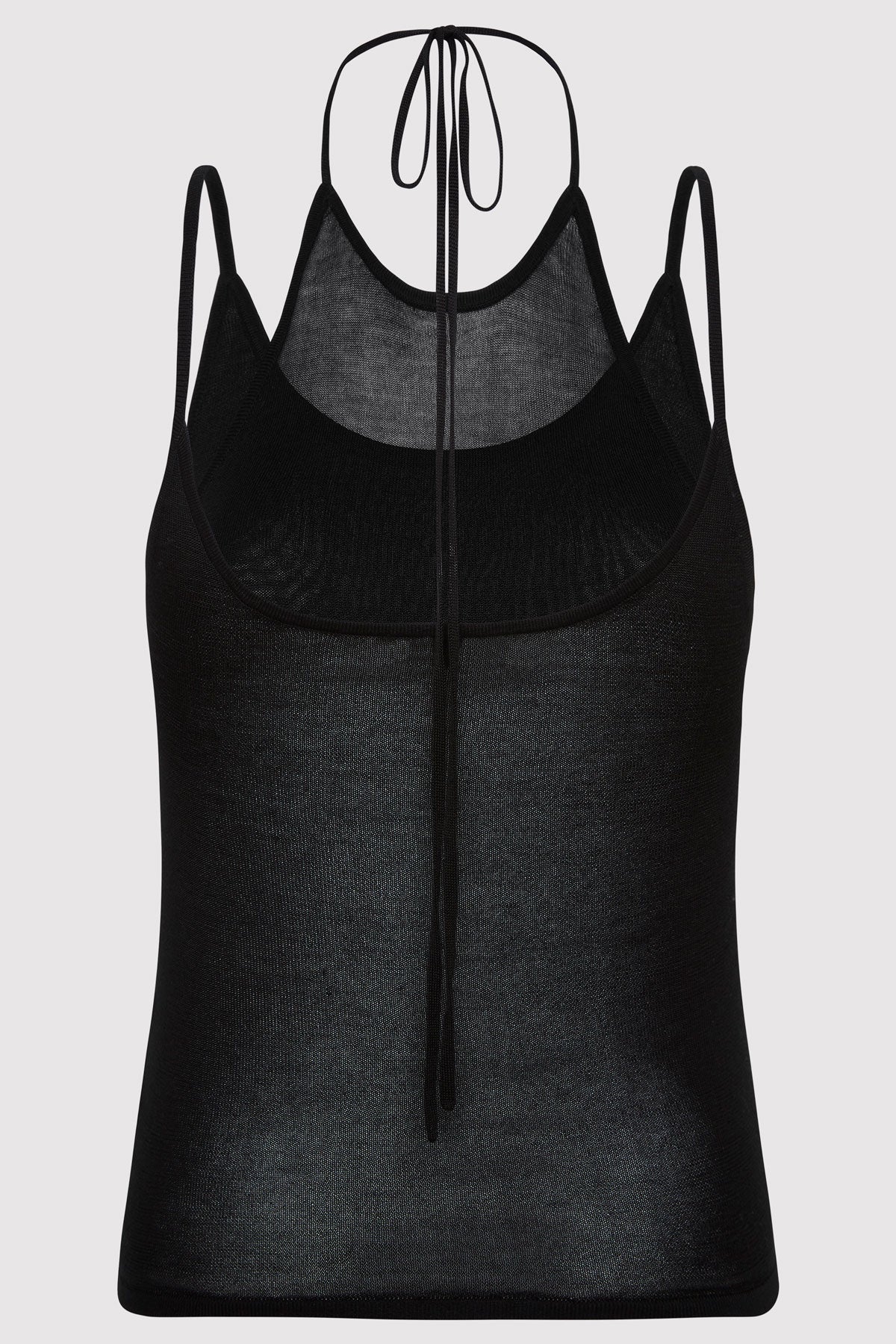 Layered Halter Tank - Black