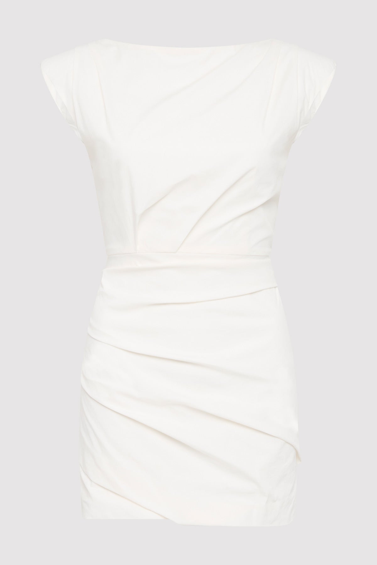 Bateau Tuck Mini Dress - White