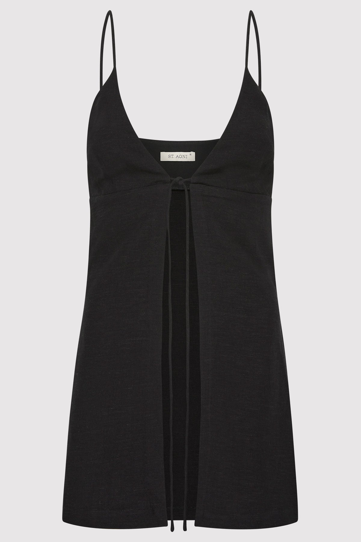 Tie Front Top - Black