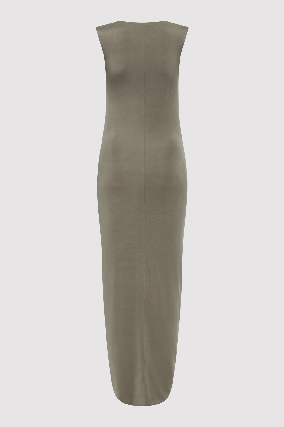 Cupro Jersey Drape Dress - Smokey Olive