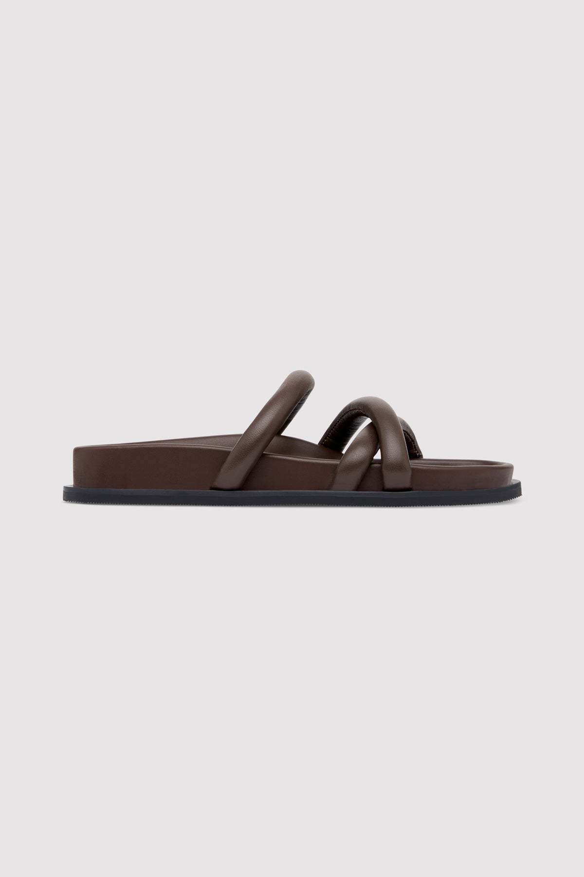 Soft Cross Strap Slide - Chocolate