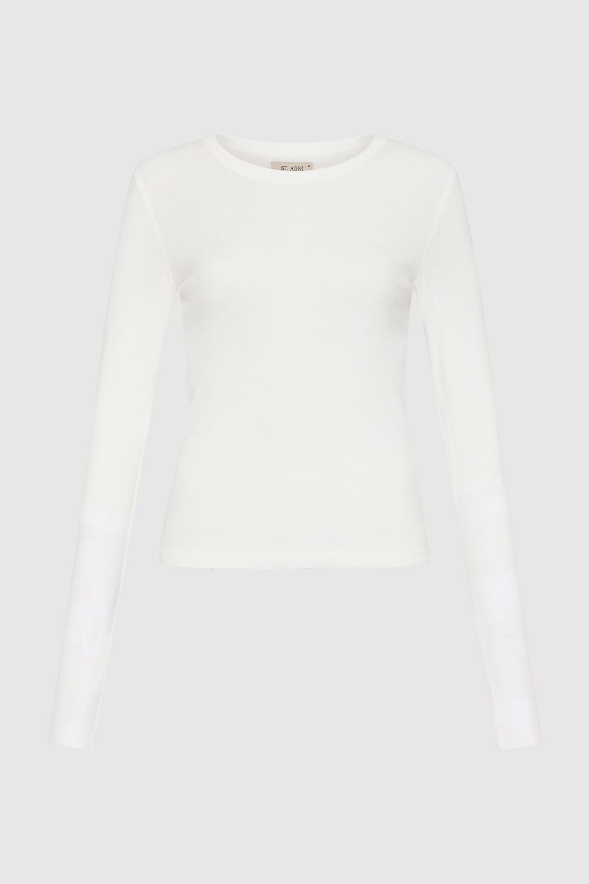 Organic Cotton Soft Rib Long Sleeve Top - White