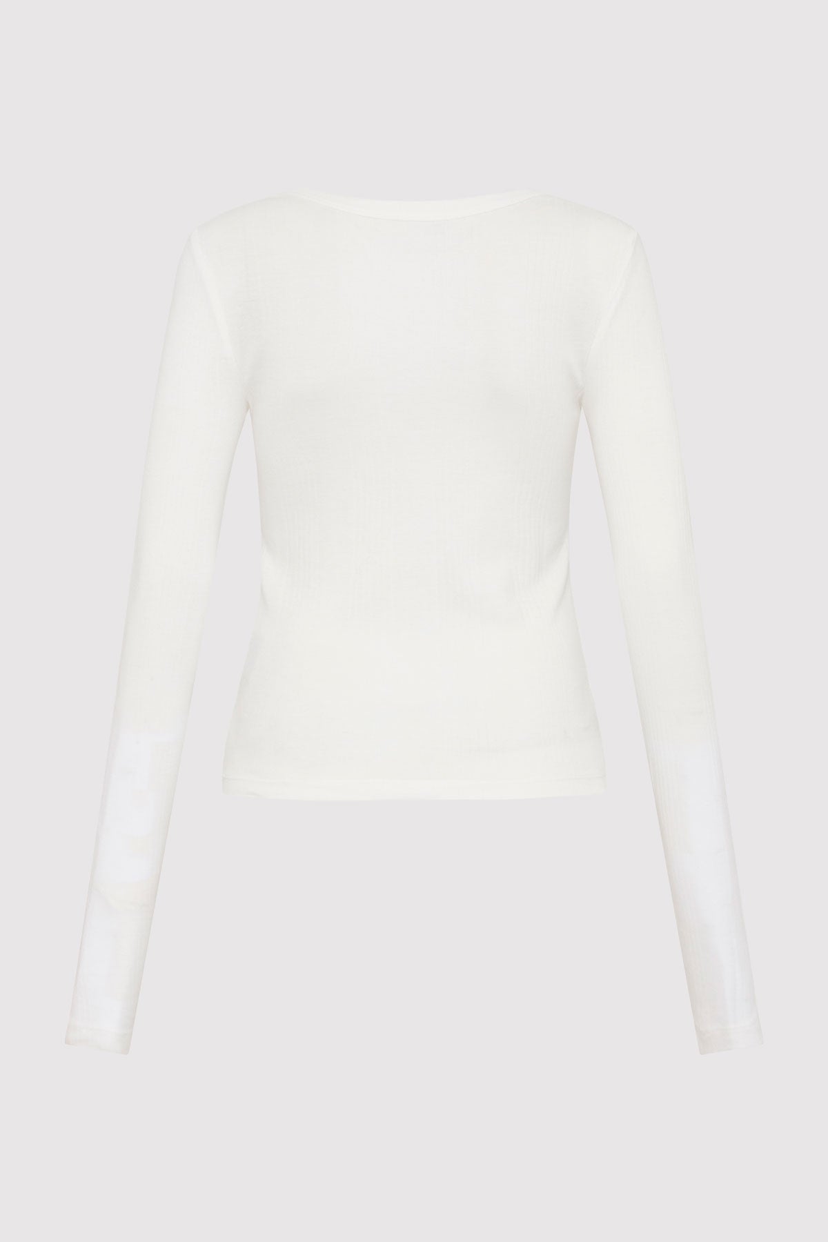 Organic Cotton Soft Rib Long Sleeve Top - White