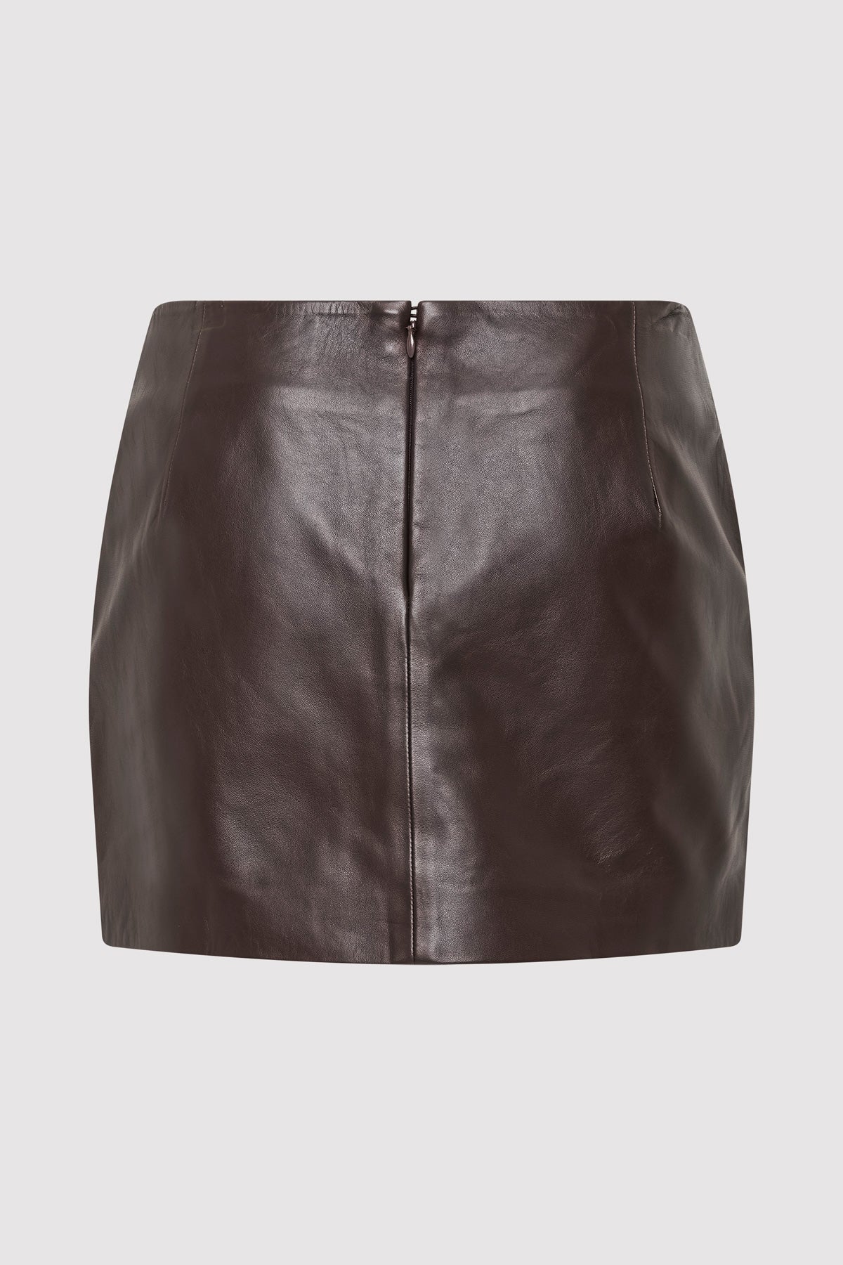 Leather Mini Skirt - Chocolate