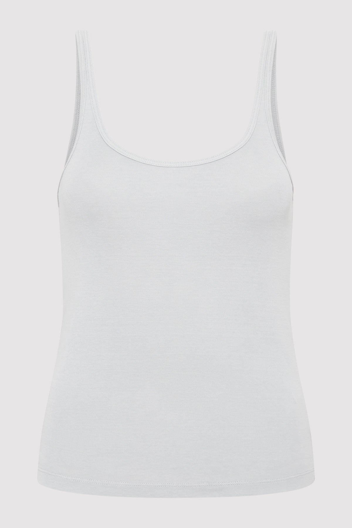 Organic Cotton Slim Scoop Tank - Sliver